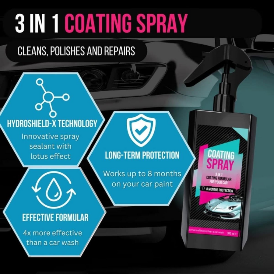 Coating Spray and Foam Car Cleaner 200ml (Combo)