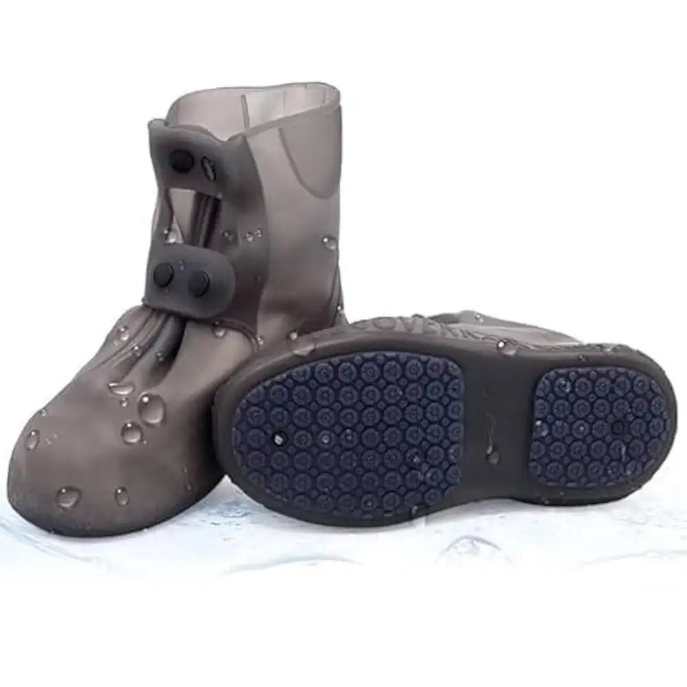 Waterproof Rain Shoe Covers with Secure Button Closure