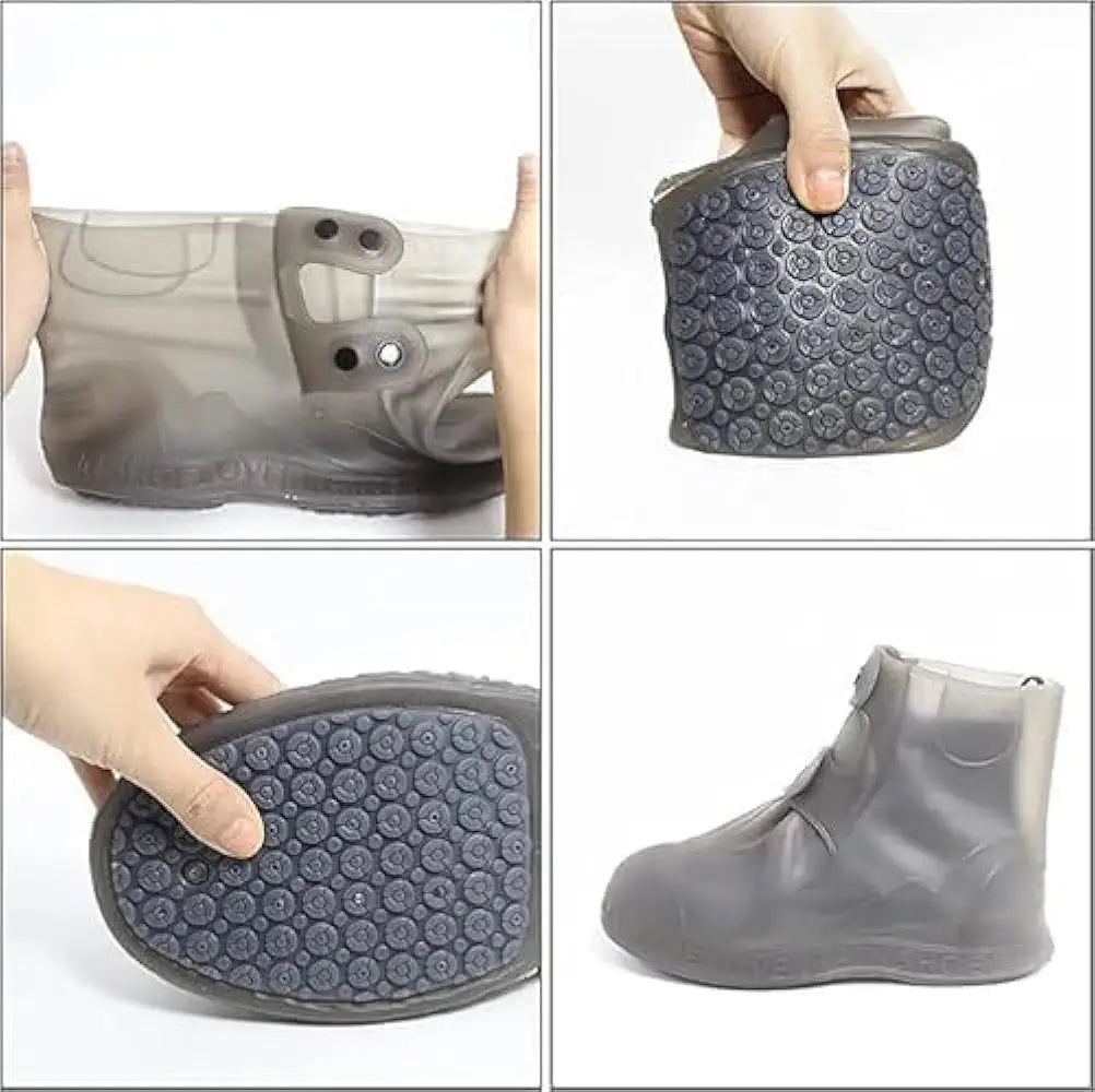 Waterproof Rain Shoe Covers with Secure Button Closure