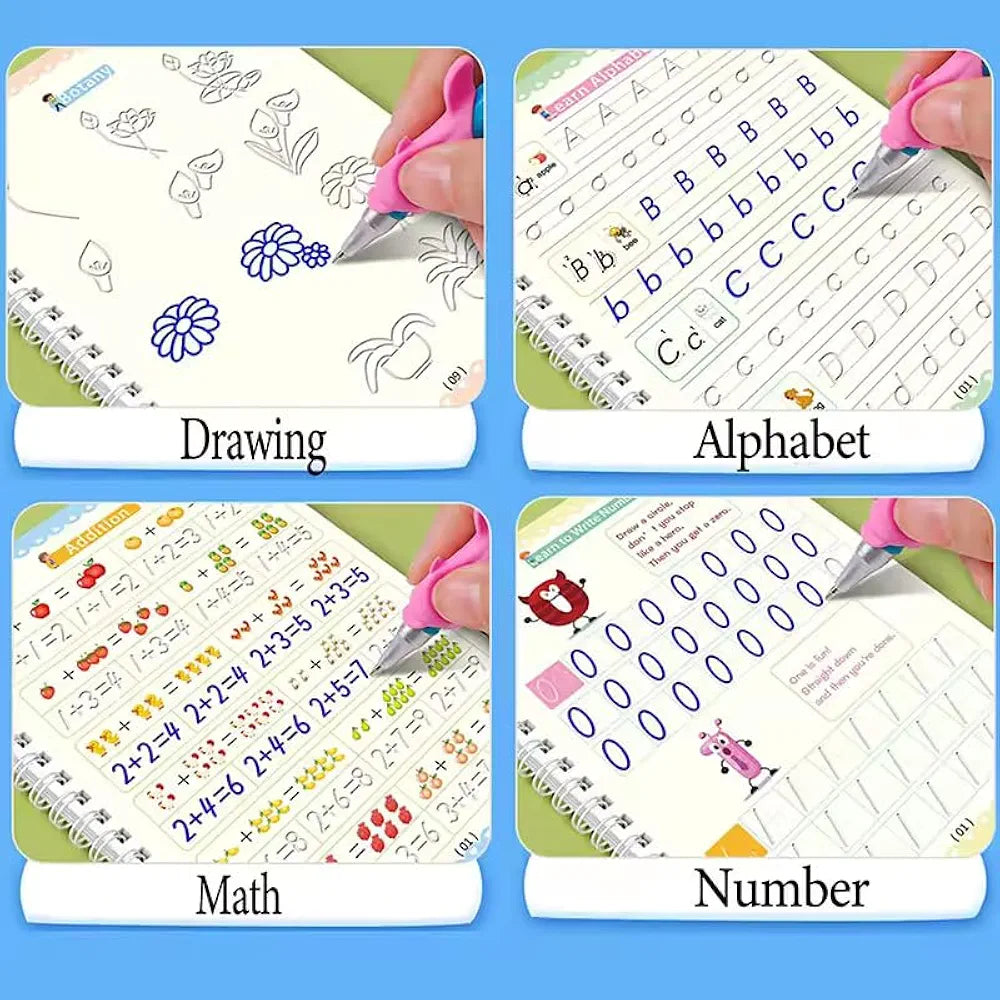 Sank Magic Practice Copybook (4 BOOKS,1 PEN,1 GRIP,10 REFILL)