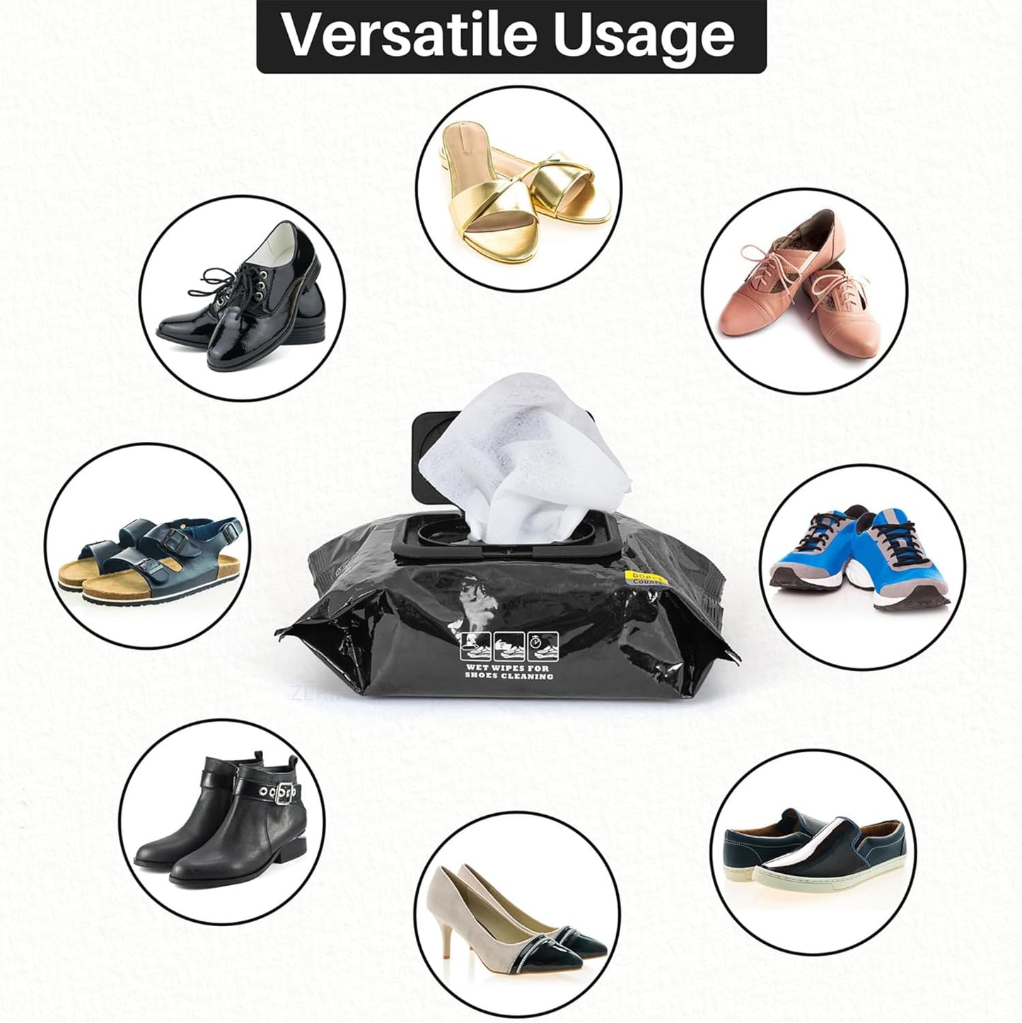 Natural Sneaker & Shoe Cleaner Wipes - 1 Packs of 80