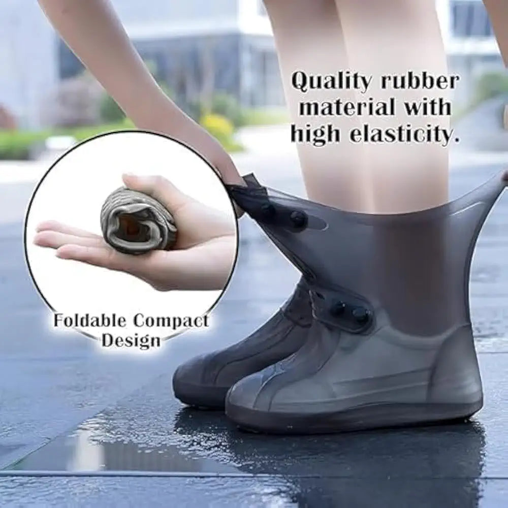 Waterproof Rain Shoe Covers with Secure Button Closure
