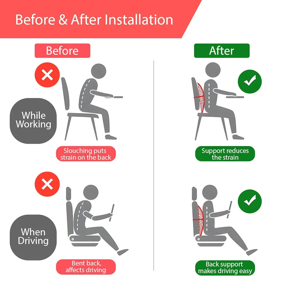 Car Back Seat Supporter Lumbar Chair
