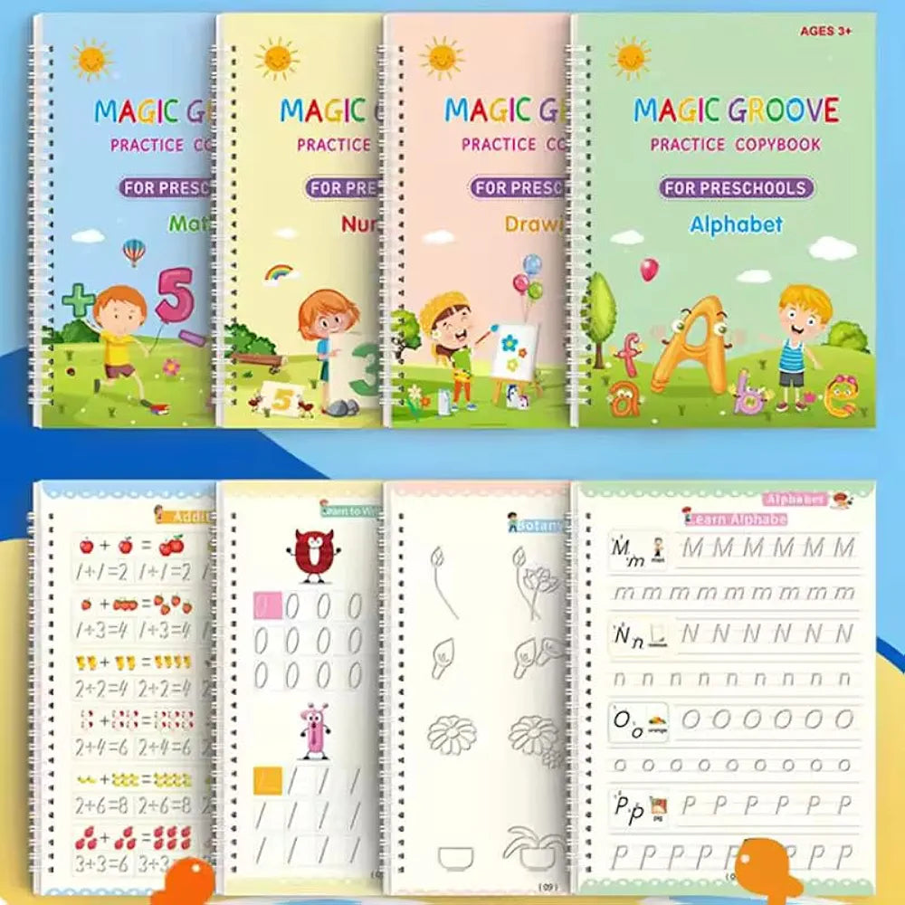 Sank Magic Practice Copybook (4 BOOKS,1 PEN,1 GRIP,10 REFILL)